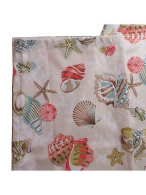 Kaufmann Coral Beach Fabric Shower Curtain Multicolor Shell Starfish Design